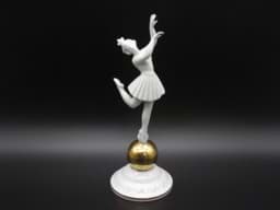 Bild von Art Deco Porzellanfigur Tänzerin, Weiß & Gold, Neu Tettau, Oberfranken