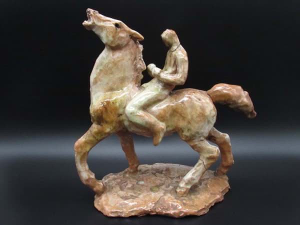 Bild von Hanns Fay (1888-1956), Künstlerkeramik, Pferd mit Reiter