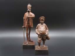 Bild von Don Quichote & Sancho Panza, geschnitzte Holzfiguren, OURO Spanien
