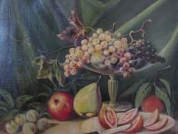 Bild von Früchtestillleben Gemälde, 1.H.20.Jh., Öl auf Leinwand, R. Sommer