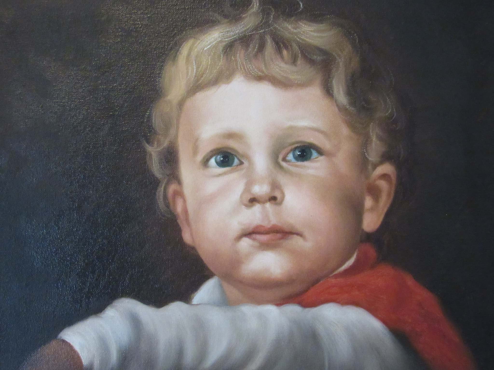 Image de Kinderporträt eines Knaben, Öl auf Leinwand, 2.H. 20.Jh., unbekannter Künstler