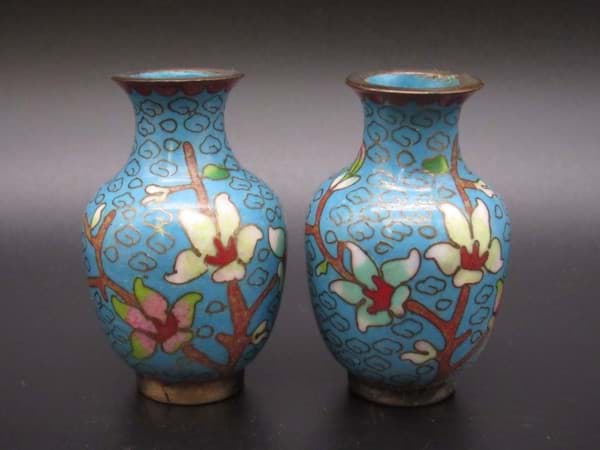 Obraz Cloisonne Emaille Vasenpaar, China 20. Jh.