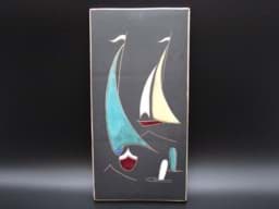 Bild von Rucha Keramik Wandbild, Segelboote, Design Adele Bolz (1914-1964)