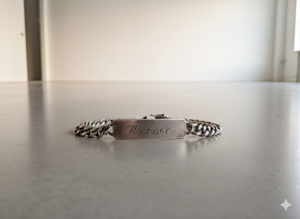 FBM Silber Armband 835 Namensgravur Werner Vintage 24,5g