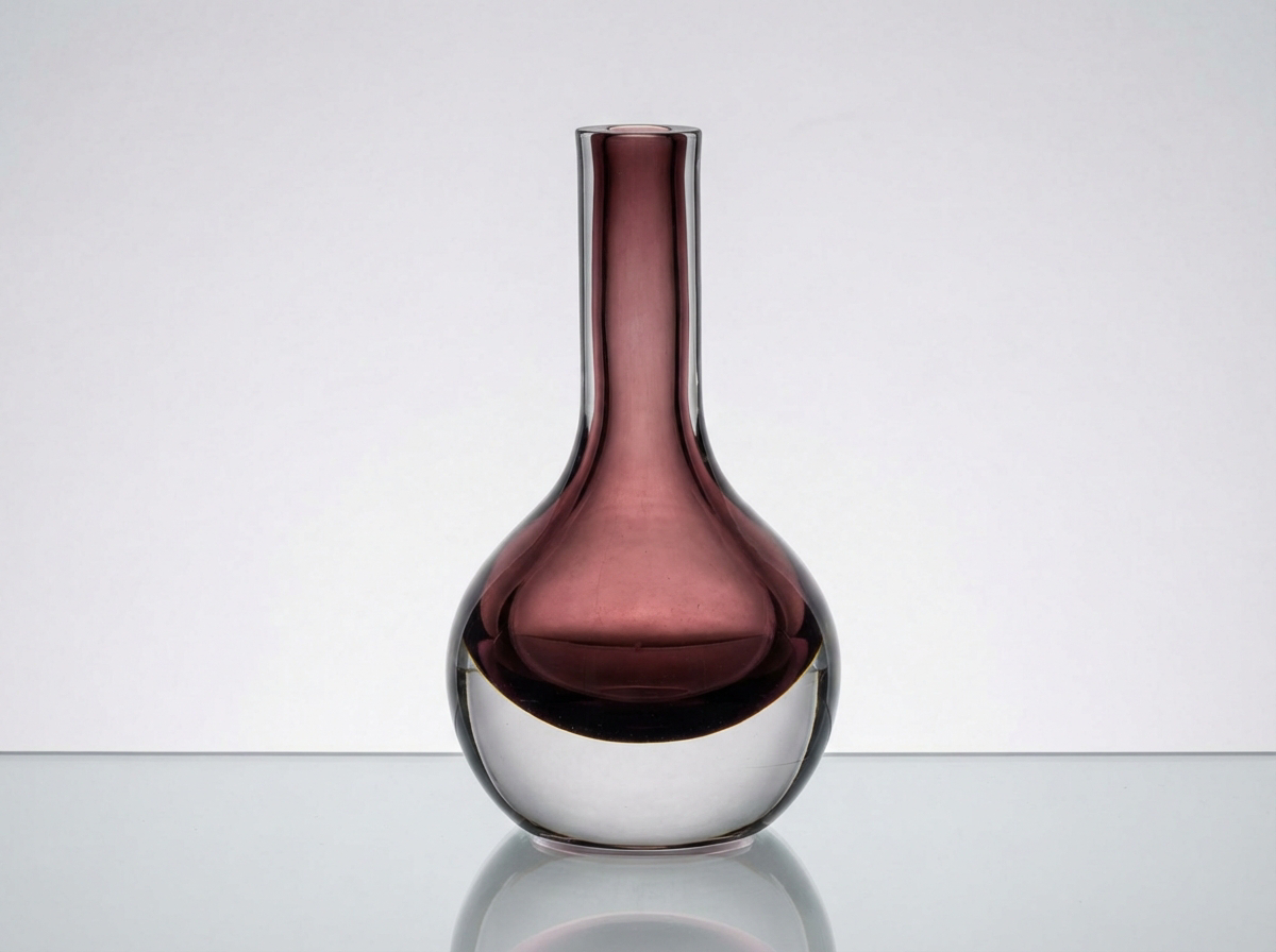 Riihimäen Lasi Design Vase Amethyst Finnland Mid Century Modern