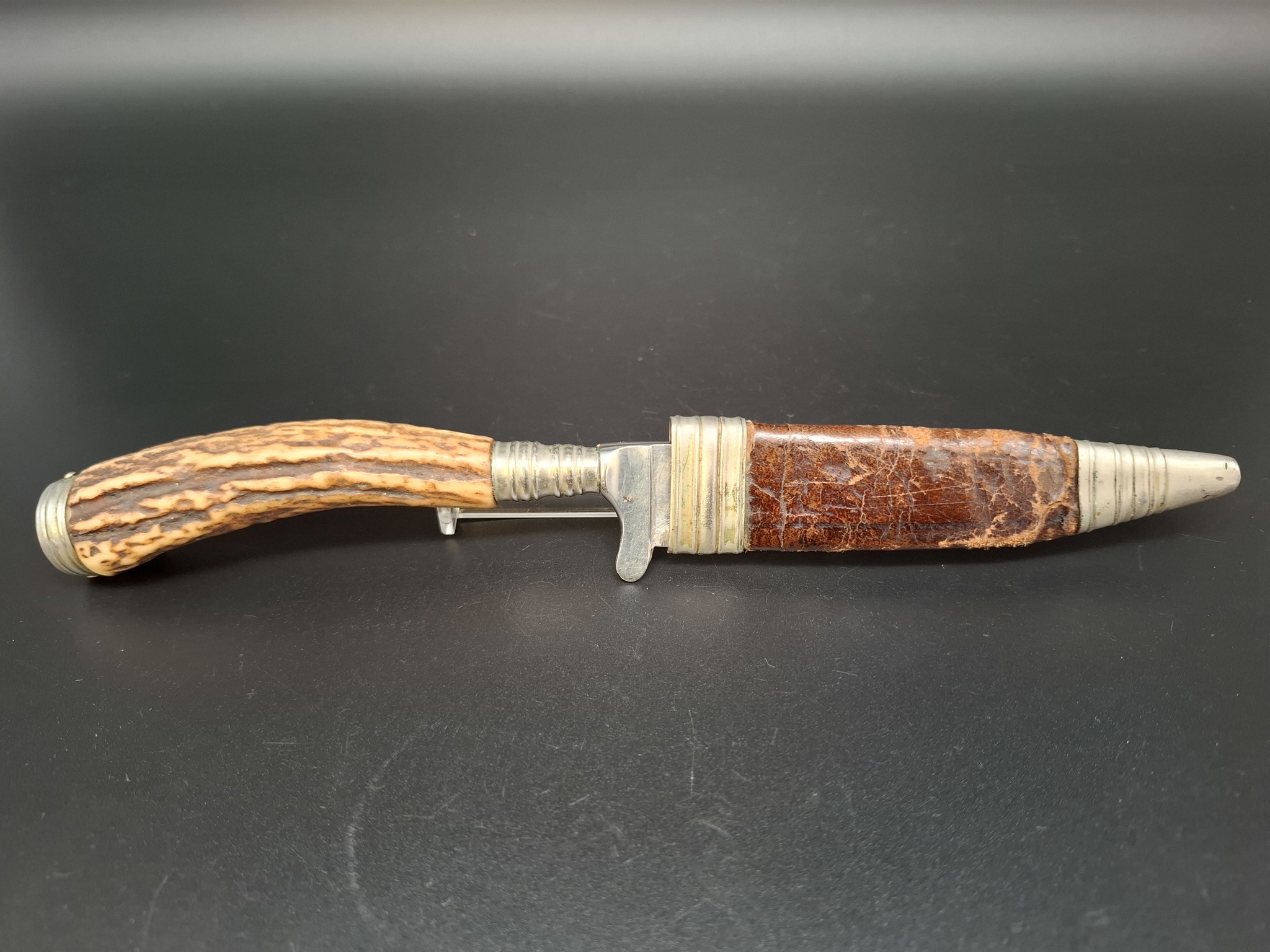 Ed. Trittler Esslingen Hirschfänger Horngriff Antik Jagdmesser