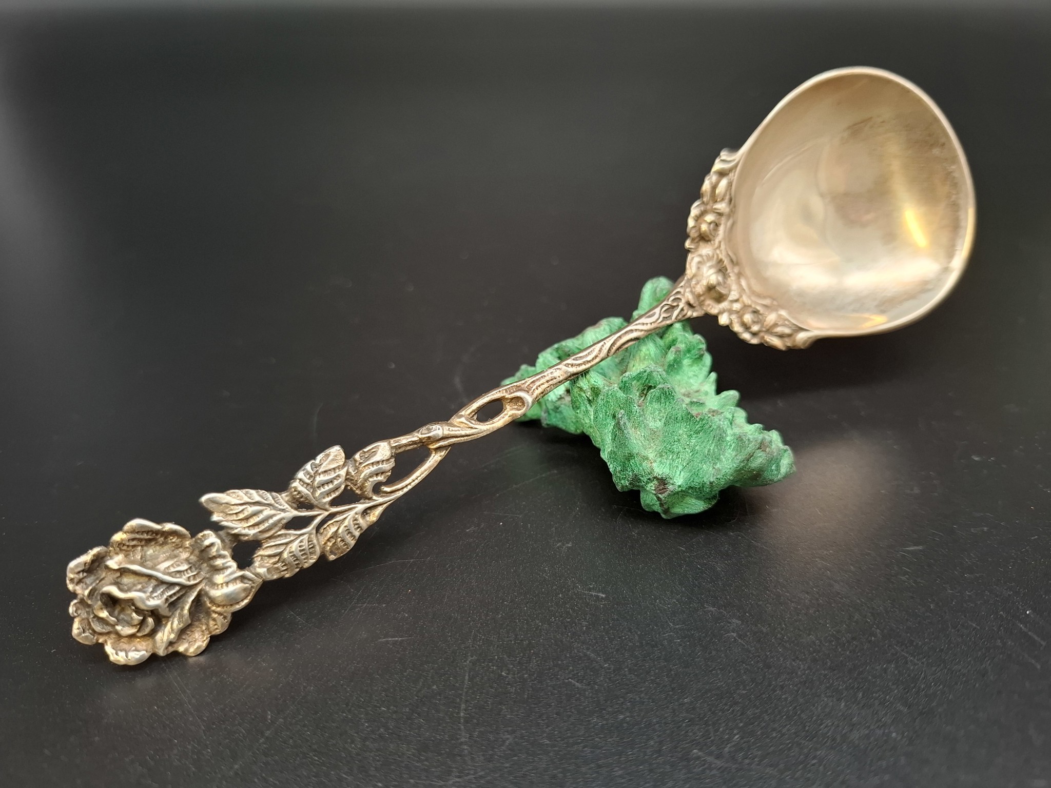 ALBO Sahnelöffel 835 Silber Hildesheimer Rose massiv 22,8g Albert Bodemer