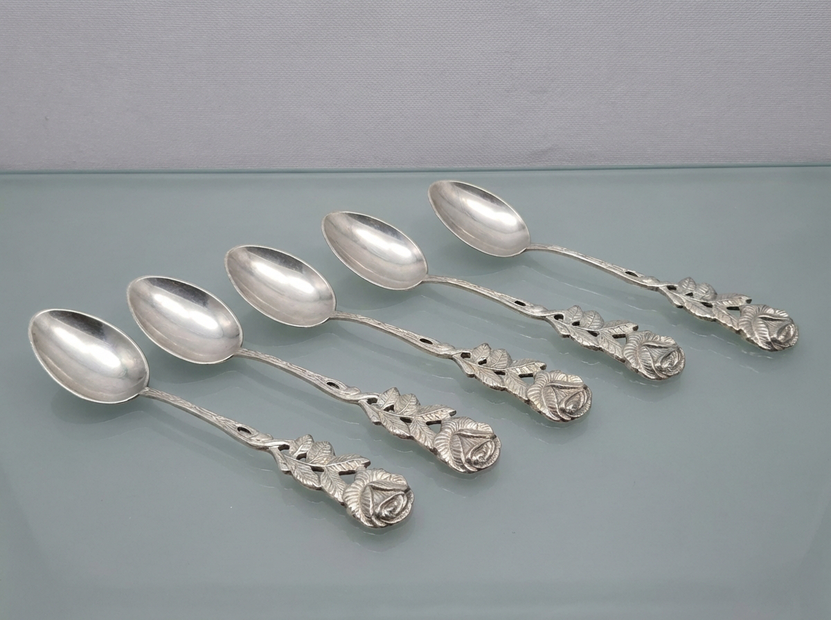 Antiko Mokkalöffel 100 Versilbert Hildesheimer Rose Vintage Silberauflage