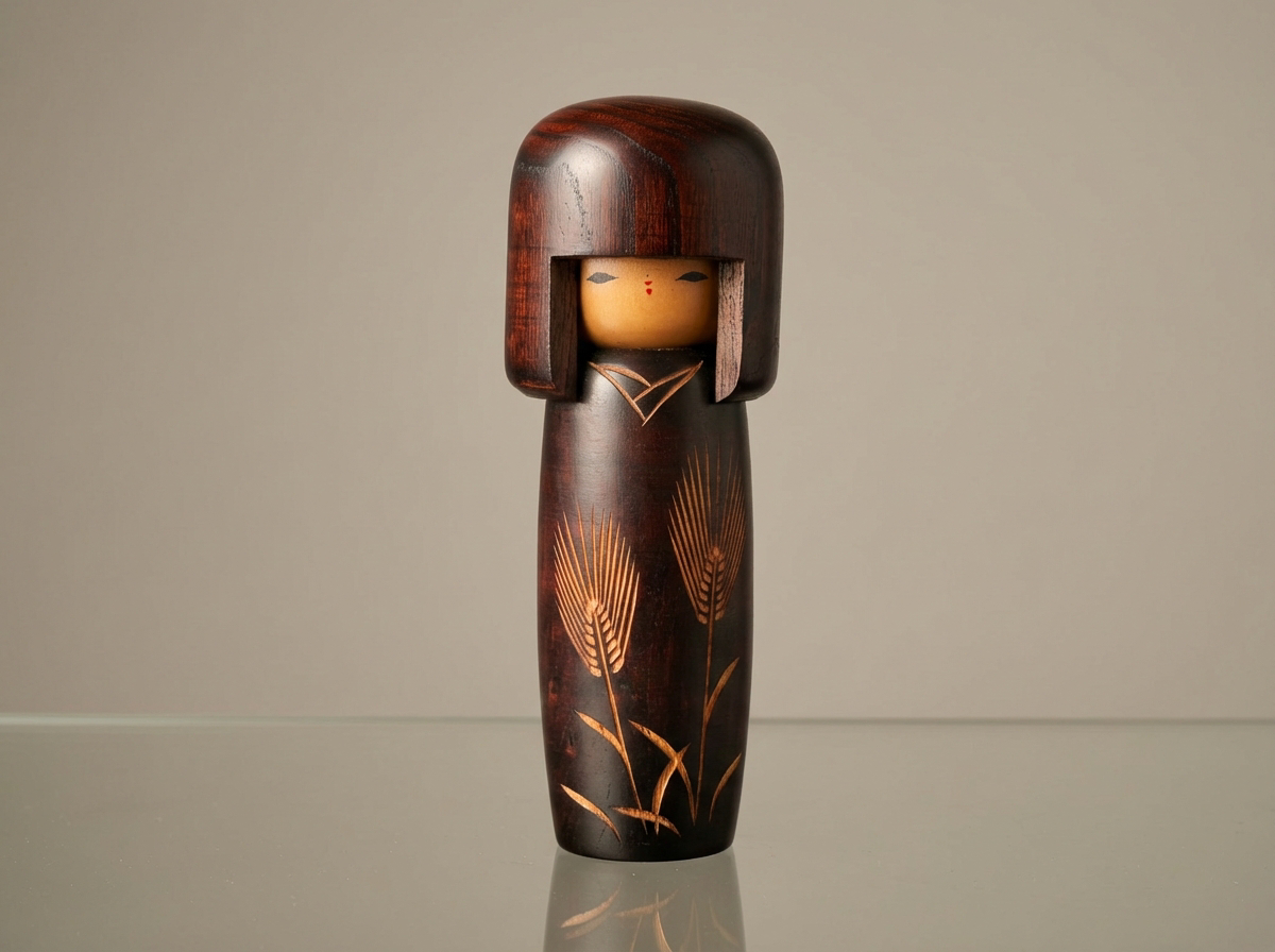 Sosaku Kokeshi Holzfigur Japan Massivholz Handarbeit 70er