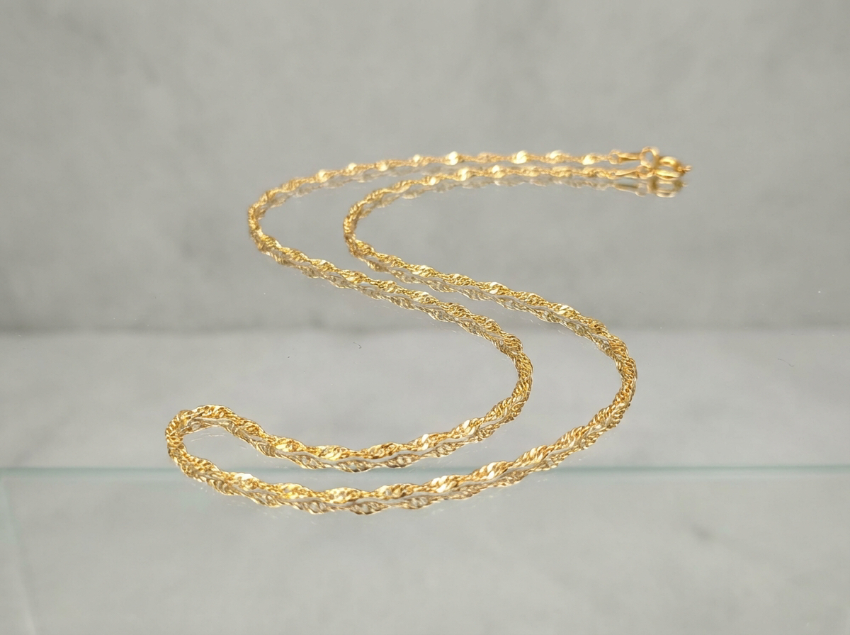 Vintage Halskette 925 Silber Vergoldet Frankreich ca. 48 cm