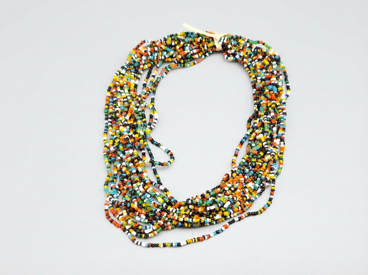 Retro Hippie Kette Mehrsträngig Samenperlen Bunt Boho 70er Jahre Konvolut
