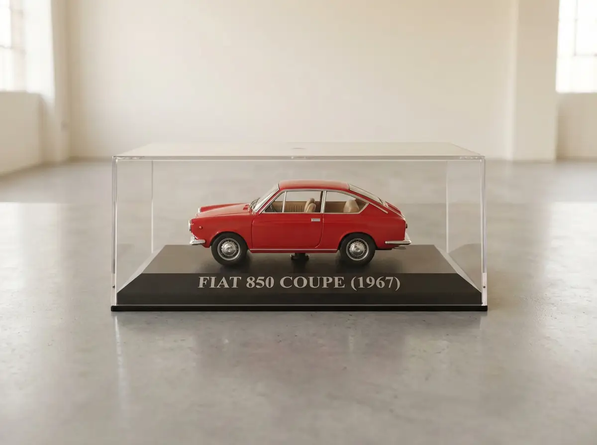 Fiat 850 Coupe 1967 Modellauto Rot Hachette Fiat Story im Etui