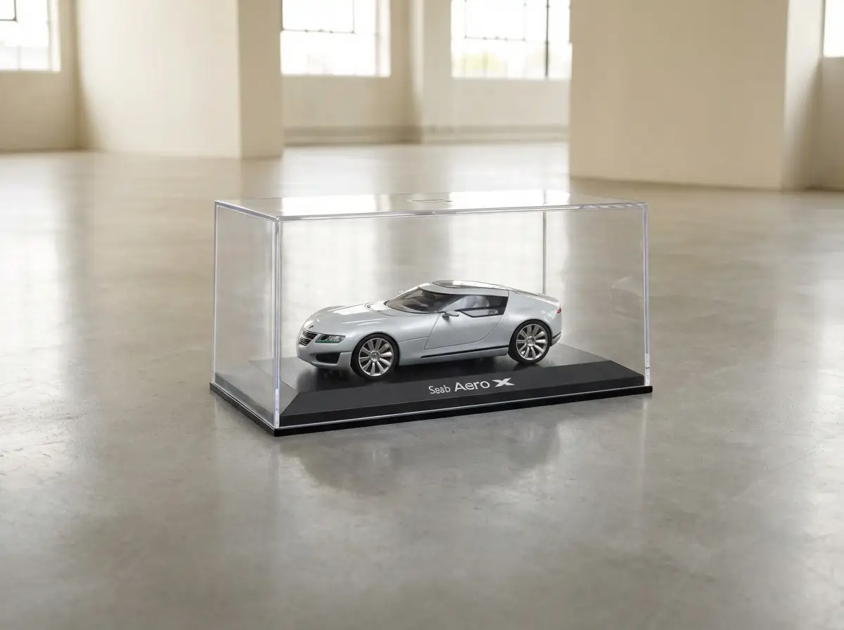 Saab Aero X Concept Modellauto Norev 1:43 im Etui Silber