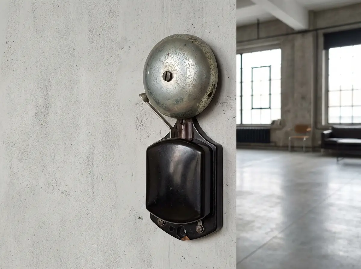 Antike Bakelit Türglocke Art Déco Elektrisch Klingel um 1930 mit Patina