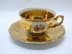 Bild von Vergoldetes Porzellan Kaffeeservice 6-teilig mit bunten Rokoko Pärchen Szenen